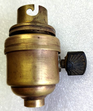 Douille Interrupteur B22 pas de 10 mm Laiton  et Porcelaine. Lustre, Chevet, TBE