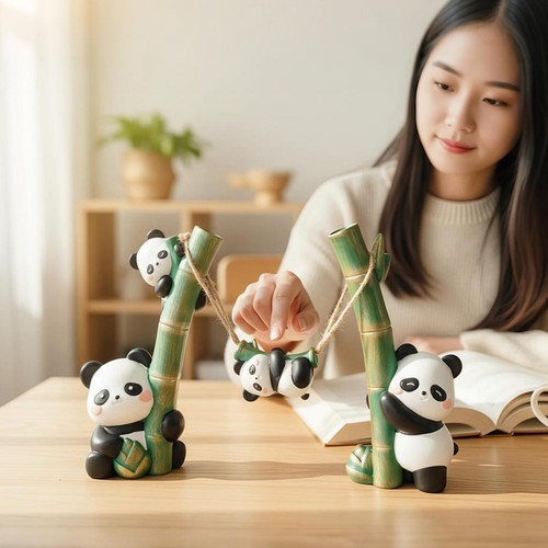 Statue panda charmante - statue, de