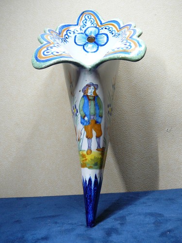 Ancienne bouquetière faience - bouquetière,