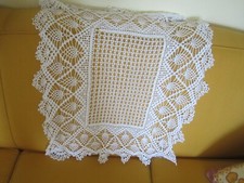 Napperon crochet fait main vintage ancien 75 x 60 cm environ