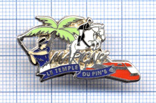 PIN'S argenté ARTHUS BERTRAND MARIGNY Temple du pin's GOLF Equitation train TGV