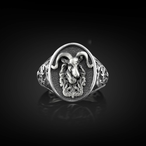 Bague chevalière homme - , en