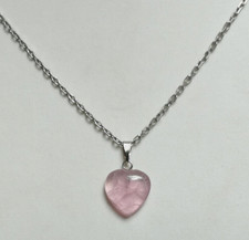 Pendentif coeur pierre naturelle fluorine fluorite rose 15 mm vendu sans chaine