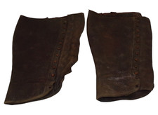 Paire de guêtres en cuir marron officier français WW1 14 18
