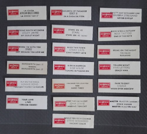 Lot étiquettes jukebox - étiquettes,