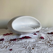 Porte savon mural ancien céramique porcelaine blanc vintage à fixer ACC-7401