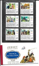 GREAT BRITAIN - JERSEY BKLT + 6 STAMPS #516-521 & 521b (SCOTT) 2018 CAT VAL $24.