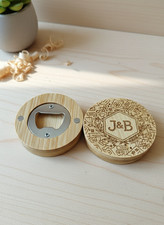 Décapsuleur Bois Aimanté Personnalisé Gravé Frigo -Cadeau Parrain Témoin Mariage