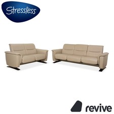 Stressless Panorama Ensemble Cuir Canapé Trois Places + Deux Places Beige