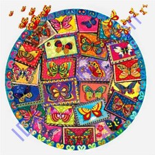 Puzzle 500 Pièces rond vintage papillons
