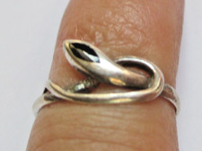 Bague anneau serpent en argent