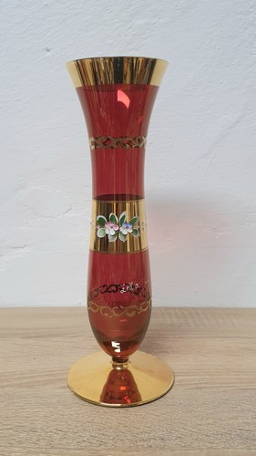 Vase verre rubis bohème - rubis,