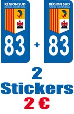 2-STICKERS-PLAQUE-AUTO-IMMATRICULATION-DEPARTEMENT-LOGO 83