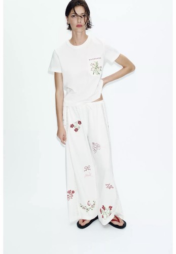 Zara white embroidered top - top, &