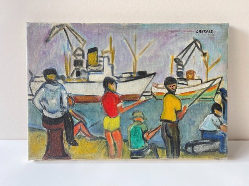 Huile sur toile les pêcheurs - huile,