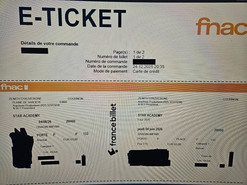 Billets concert star - 2, academy