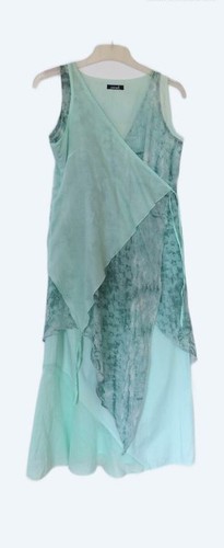 Robe animale coton vert - tb,