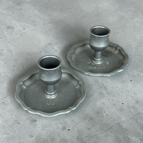 Paire bougeoirs anciens en - anciens,