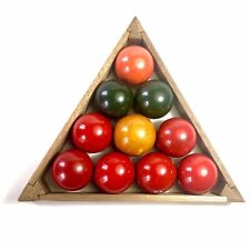 10 Boules De Billard Ancienne Bakelite Et Triangle Bois