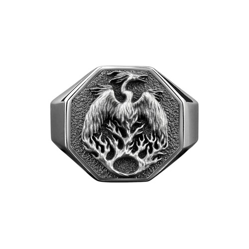 Bague oiseau feu phoenix - feu, en