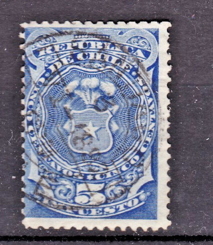 Timbre 1880 chili fiscal - chili, n°