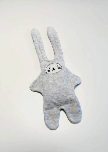 Doudou plat lapin gris - lapin,