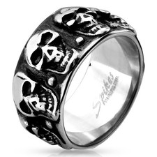 Bague homme biker acier