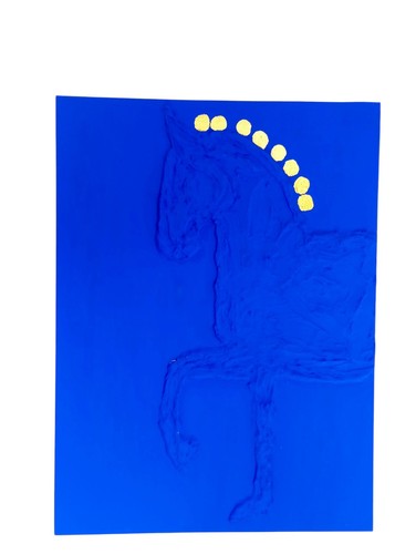Tableau abstrait bleu yves - tableau,