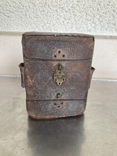 ANCIENNE CARTOUCHIERE MILITAIRE EN CUIR WW1 ? GUERRE A 2 OUVERTURES LATERALES