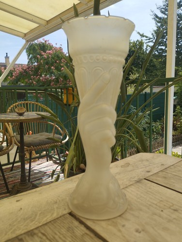 Vase flambeau verre moulé - verre,
