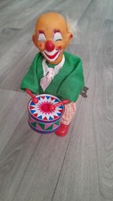 Clown Mécanique Ancien (Tambour, veste verte) - 19cm