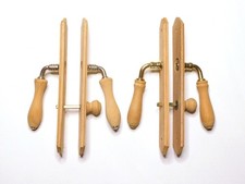 Lot 2 paires de poignées PLaques de Propreté en bois, boutons condamnation,Porte