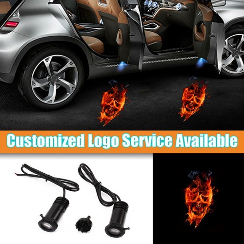 2pcs car door fire skull - car,