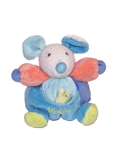 Doudou souris bleue orange