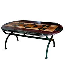 Table Avec Plateau En Marbre Naturel Luxe Finitions Décor Maison 120x70cm H 45cm