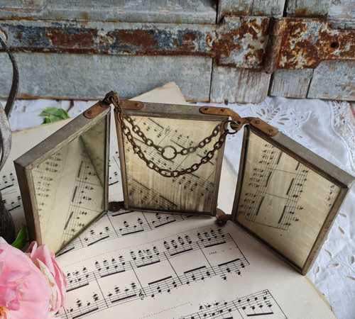 Ancien petit miroir barbier - miroir, de