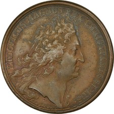 [#2653] Francia, medalla, Louis XIV, Camp de Compiègne, History, 1698, Mauger, E
