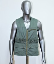 French Vintage 60s Hunting Khaki Canvas Zipped Vest COLAMTIS size M French Made