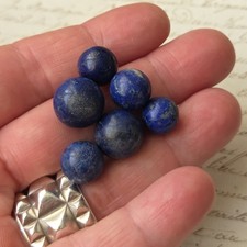 Lapis Lazuli 6 Billes Anciennes pour Bijou 57 cts Pierre Dure 10 mm 12 mm