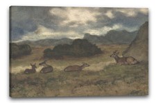 Toile/Cadres Antoine-Louis Barye - Cerf dans le paysage