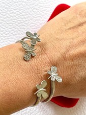 Vintage Duo Solid Silver 925 Zircon Diamonds Bracelets Insp Nina Ricci 