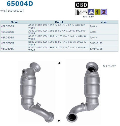 Pot catalytique mercedes b200 - pot,