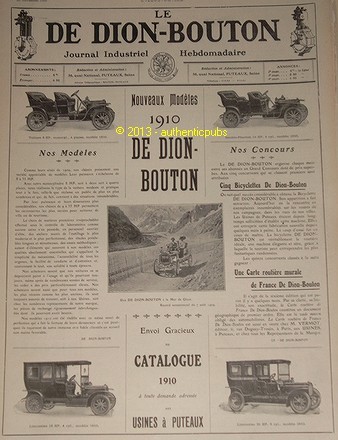 Publicite 1909 automobiles - publicite,