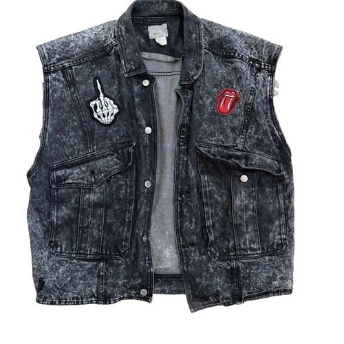 Vintage jean vest rolling - vintage,