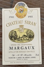 Étiquette Château Siran 1981
