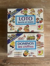 Lot 2 jeux éducatifs enfants vintage POM’ALO Nathan – Loto et Dominos