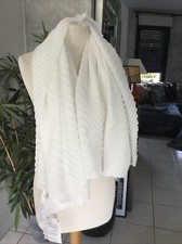 Grand foulard cheche plissé COMPTOIR DES COTONNIERS blanc neuf 