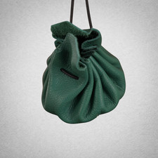 Bourse Médiévale Cuir Verte