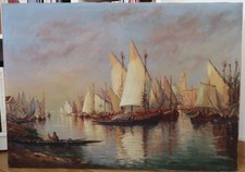 Leroux - Marine orientaliste - huile sur toile - grand format