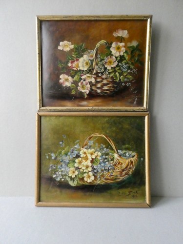 Paire tableaux huile - paire, de